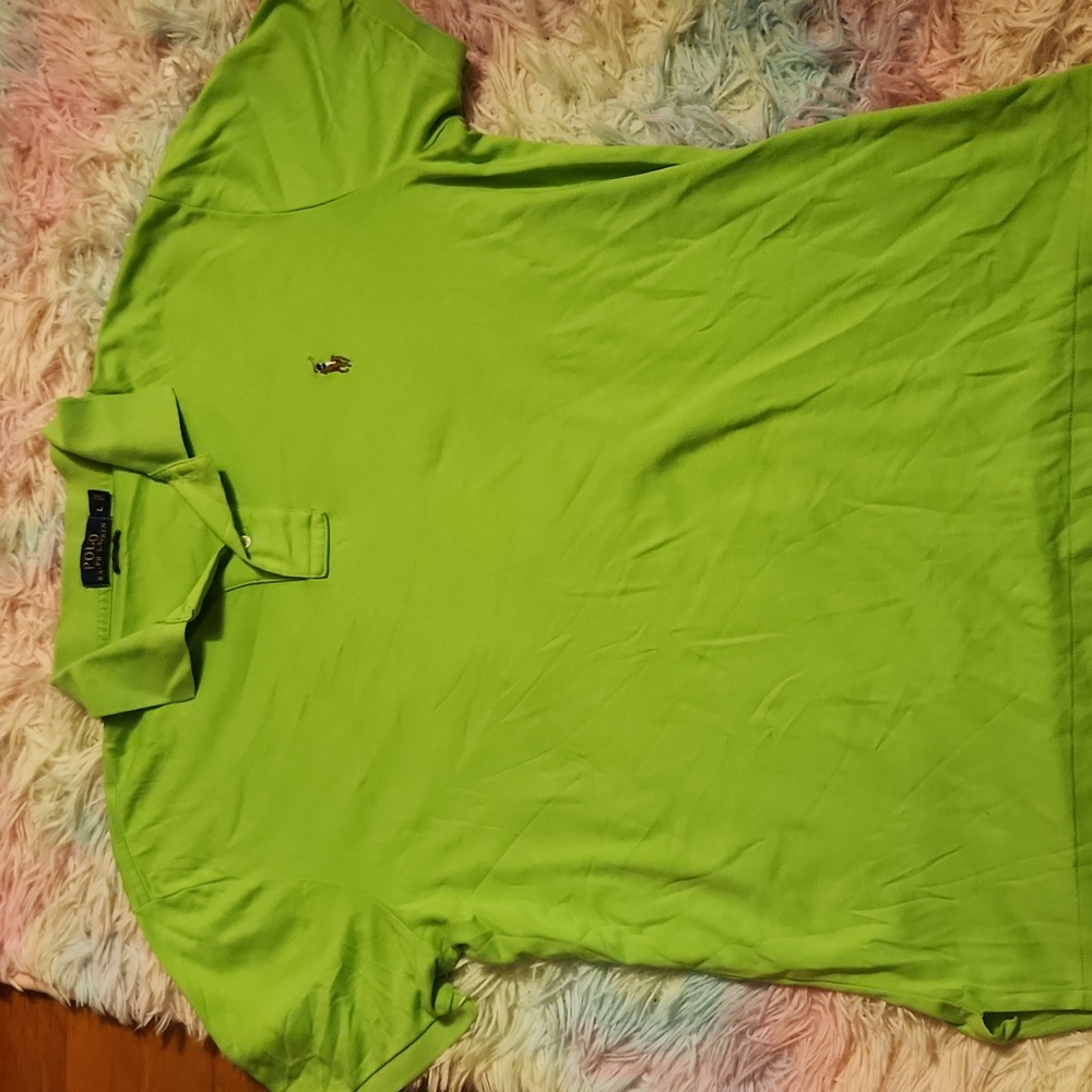 Polo Ralph Lauren Green pima soft touch short sleeved shirt men's size large